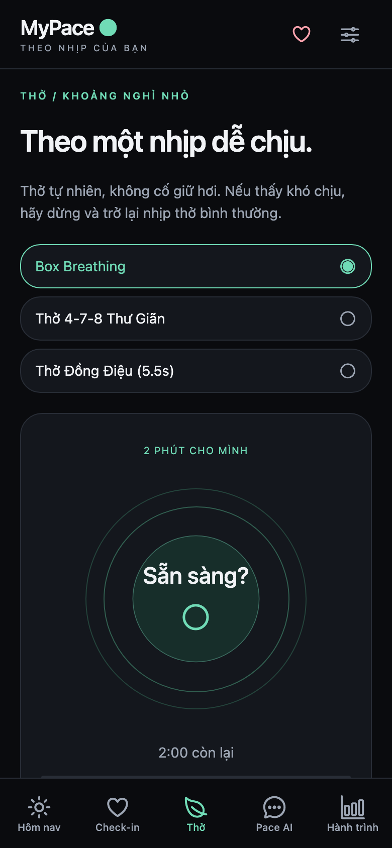 MyPace Screen: Breathing Pacer