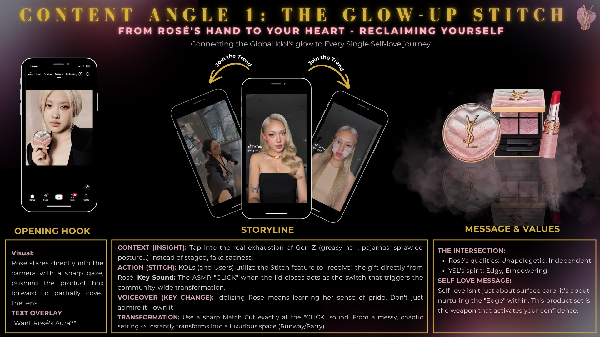 YSL Beauty Glow-Up Stitch concept board